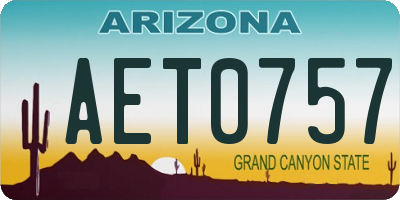 AZ license plate AET0757