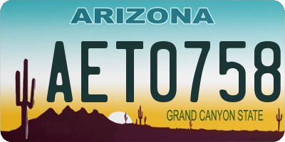 AZ license plate AET0758