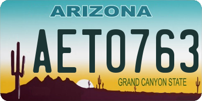 AZ license plate AET0763