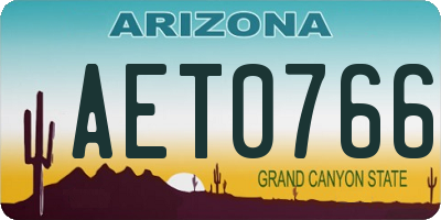 AZ license plate AET0766