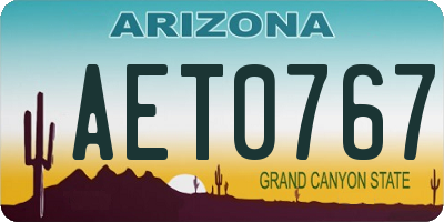 AZ license plate AET0767