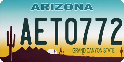 AZ license plate AET0772