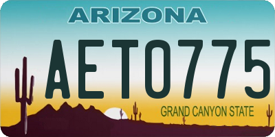 AZ license plate AET0775