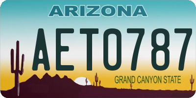 AZ license plate AET0787