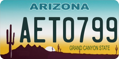 AZ license plate AET0799