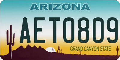 AZ license plate AET0809