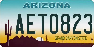 AZ license plate AET0823