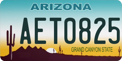 AZ license plate AET0825
