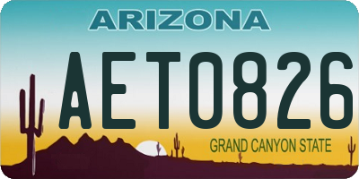 AZ license plate AET0826