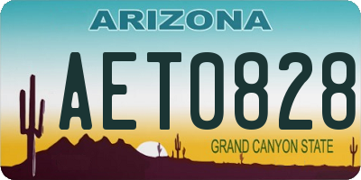 AZ license plate AET0828