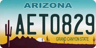 AZ license plate AET0829