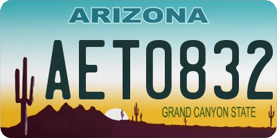AZ license plate AET0832