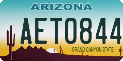 AZ license plate AET0844