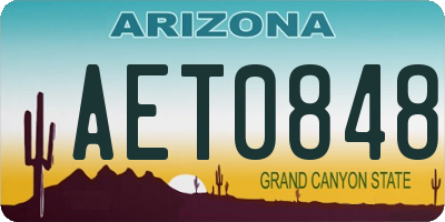 AZ license plate AET0848