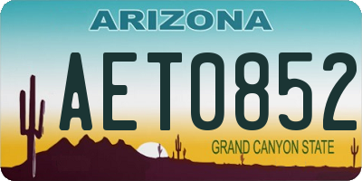 AZ license plate AET0852