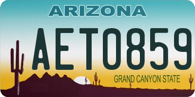 AZ license plate AET0859