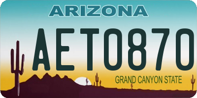 AZ license plate AET0870