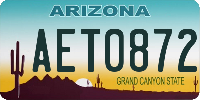 AZ license plate AET0872