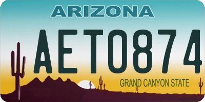 AZ license plate AET0874