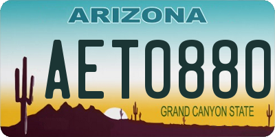 AZ license plate AET0880