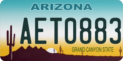 AZ license plate AET0883