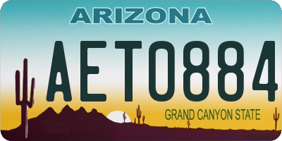 AZ license plate AET0884
