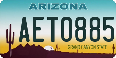 AZ license plate AET0885
