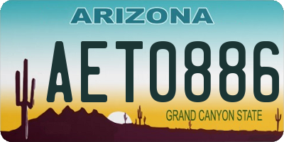 AZ license plate AET0886