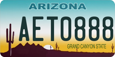 AZ license plate AET0888