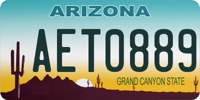 AZ license plate AET0889
