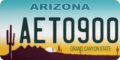 AZ license plate AET0900