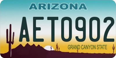 AZ license plate AET0902