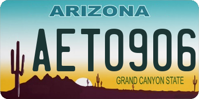 AZ license plate AET0906