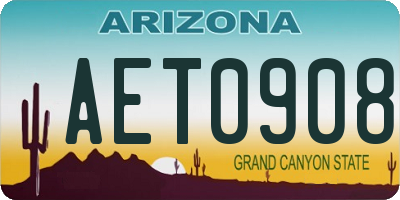 AZ license plate AET0908