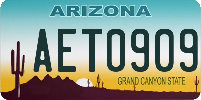 AZ license plate AET0909