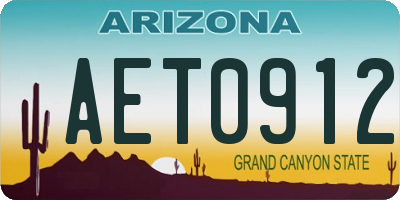 AZ license plate AET0912