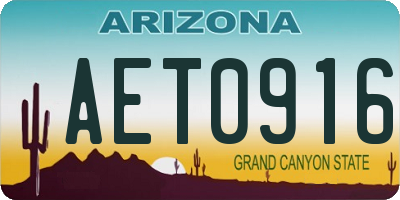 AZ license plate AET0916