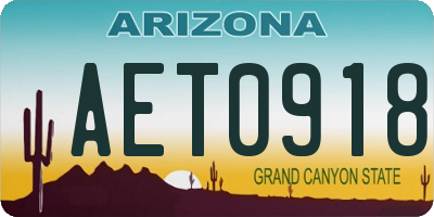 AZ license plate AET0918