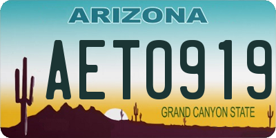 AZ license plate AET0919