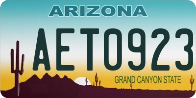 AZ license plate AET0923