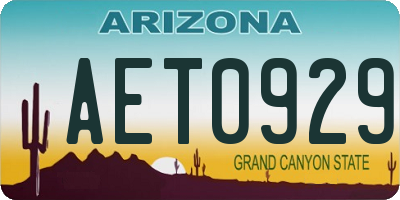 AZ license plate AET0929