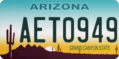 AZ license plate AET0949