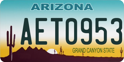 AZ license plate AET0953