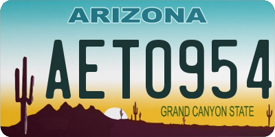 AZ license plate AET0954