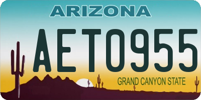 AZ license plate AET0955