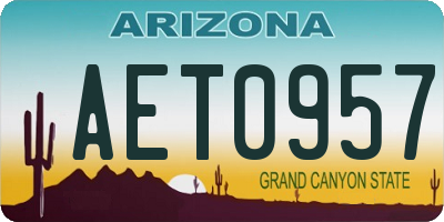 AZ license plate AET0957
