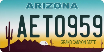 AZ license plate AET0959