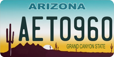 AZ license plate AET0960