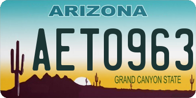 AZ license plate AET0963