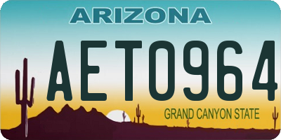 AZ license plate AET0964